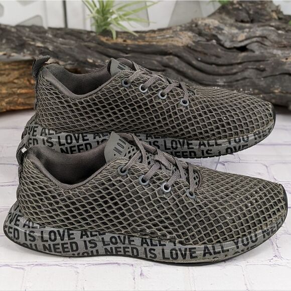 NOBULL WZEXOR All You Need Is Love Dark Grey Mesh Runners Sneakers - Picture 4 of 11